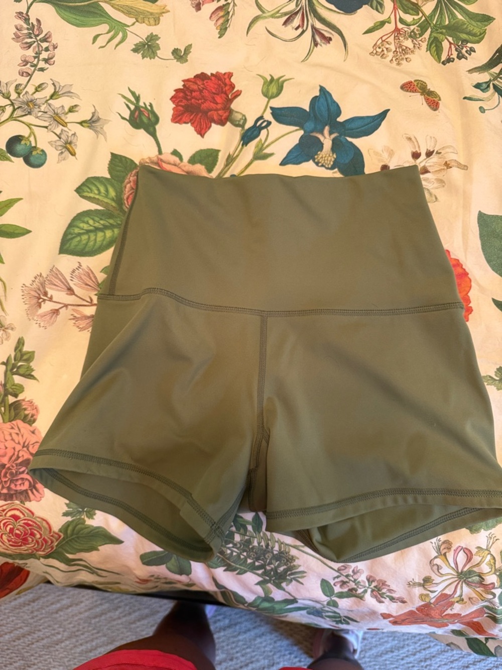 New Heights Booty Shorts High-Waist Olive Green Women’s Performance Shorts